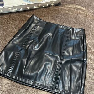 MANGOPOP Mini Faux Leather Skirt, Size Medium